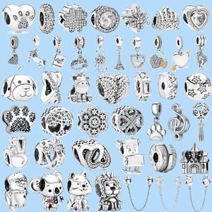 925 Sterling Silver Charms for Pandora Jewelry Beads Color Animal Musical Crown Boy Pendant Bead Pendant