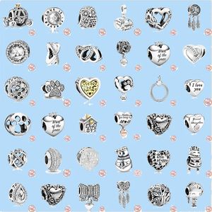 925 Sterling Silver Charms voor Pandora Jewelry Beads Love Heart Crystal en Cute Birds Dieren kralen