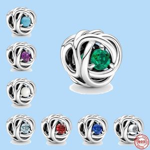 925 Sterling Silver Charms voor Pandora Jewelry Beads Diy Pendant Women armbanden kralen Nieuwe Openwork Birthstone Eternity Circle