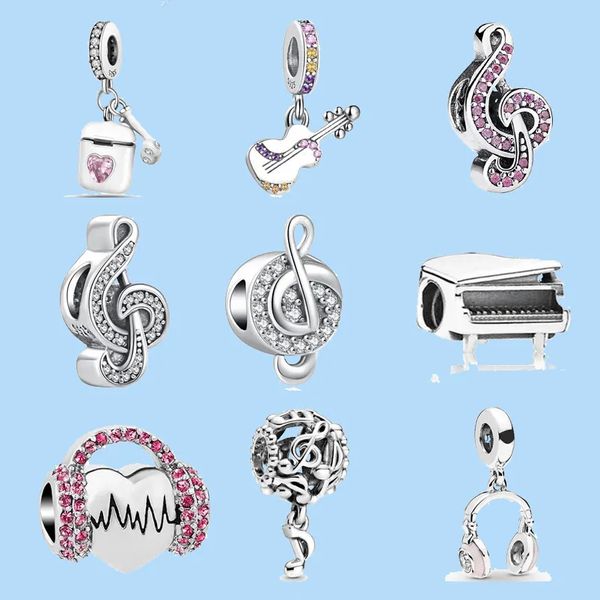 Dijes de plata de ley 925 para cuentas de joyería pandora, colgante DIY para mujeres, pulseras, cuentas, collar de mujer, joyería para auriculares Bluetooth