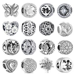 Breloques en argent Sterling 925, perles de zircone blanches, originales, idéales pour la fabrication de bijoux, cadeau à faire soi-même