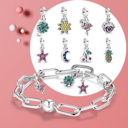 925 Sterling Silver Charms Mes Mini Dangle Perles Original Fit Pandora Bracelet Fabrication de Bijoux DIY Cadeau