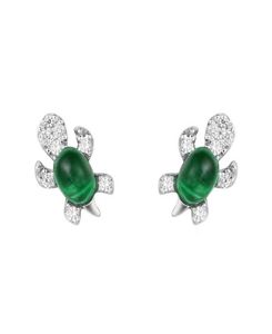 925 Sterling Silver Chic Retro Turtle Lovely Emerald Tortoise Animal Ear Studs Earrings Vrouwen en Girls Gift6212695