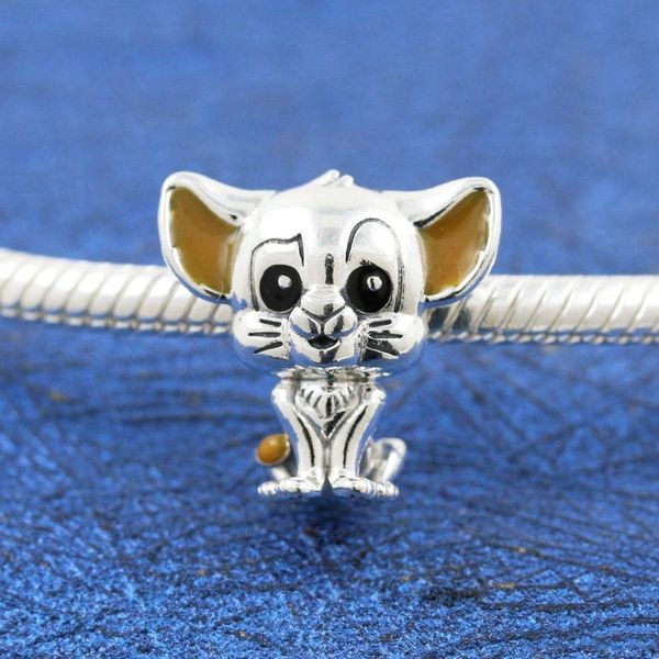 Perle Simba pour enfant en argent sterling 925, convient aux bijoux européens, bracelets à breloques de style Pandora