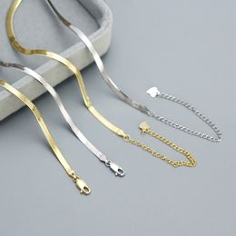 925 Sterling zilveren choker ketting voor vrouwen goud 3 mm slangenketting kraag kettingen fijne sieraden