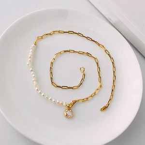 Collier ras du cou en argent sterling 925 femme chaîne de cou couleur or, colliers de perles d'eau douce naturelles pour femmes bijoux fins Q0531