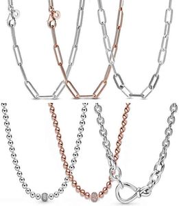 Collier coulissant en argent Sterling 925, gros nœud infini, perle Pave Me, chaîne à maillons, pour charme populaire, bijoux à bricoler soi-même, 3918914