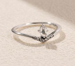 925 Sterling Zilver Klassieke Wensring met Duidelijke Cz Fit Sieraden Verlovingsbruiloft Liefhebbers Mode Ring1853949