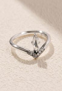 925 Sterling Silver Classic Wish Ring With Clear CZ Fit Jewelry Engagement Wedding Lovers Fashion Ring1904695