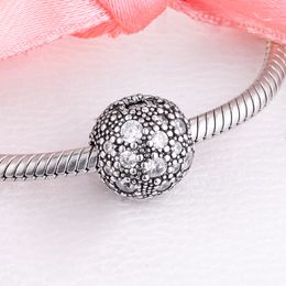 925 Sterling Silver Clear Cosmic Stars Clip Stopper Bead Convient aux bijoux européens Pandora Style Charm Bracelets