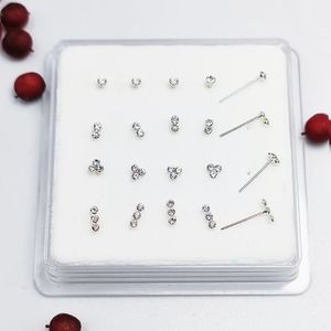 925 argent sterling clair cristal narine stud mixte nez os indien nez broche piercing bijoux 20 pcs/lot 240116