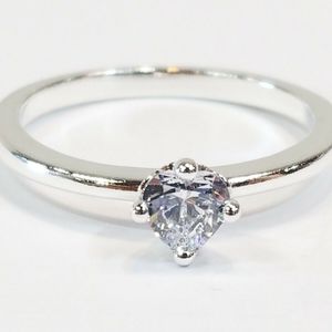 925 Sterling zilver heldere hartvorm solitaire ring email Valentijnsdag designer ring voor vrouwen 198691C01 mode geschenk diamantring