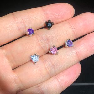 925 Sterling zilveren kleurrijke draak klauwen oorbellen eenvoudige piercing micro pave bling cz zirkon ijs uit mannen vrouwen punk sieraden