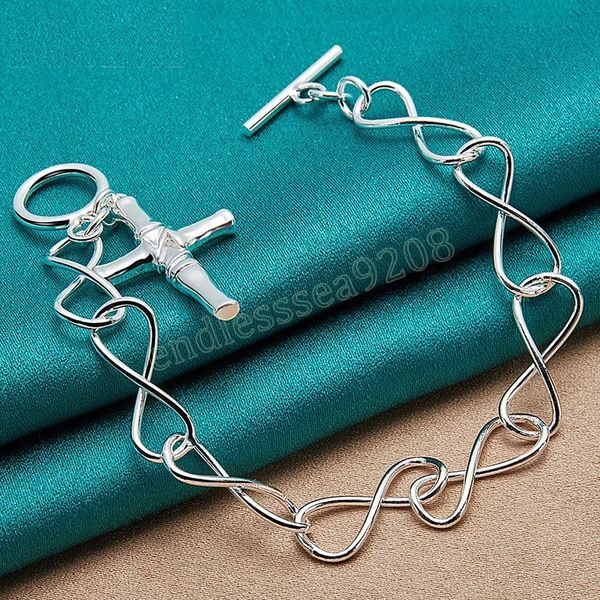 925 argent Sterling croix pendentif Bracelet chaîne pour femme homme charme mariage fiançailles fête bijoux de mode