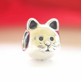 925 sterling zilver Curious Cat bedelkraal past op Europese sieradenarmbanden in Pandora-stijl