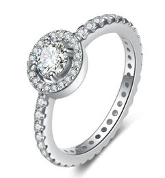 ANILLO de diamantes CZ de plata esterlina 925 con conjunto de caja de regalo Anillos de boda de estilo apto Joyería de compromiso para mujeres 3453006