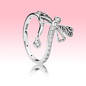 925 Sterling Silver CZ Diamond Ring Dames Meisjes Zomer Sieraden Voor Pandora Slimming Dragonfly Ringen met originele doos