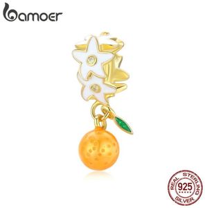 925 Sterling Zilver CZ Oranje Fruit Charm Kralen voor Originele Armband Zilver 925 DIY Sieraden bedel Accessoires SCC1715 2105123427910