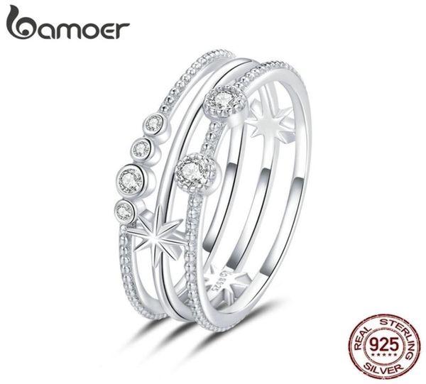 Anillos de dedo de estrella brillante CZ de plata de ley 925 para mujer, anillo de boda CZ para mujer, joyería fina de estilo coreano BSR156 2202098454533