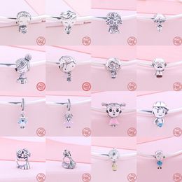 925 Sterling Silver Dangle Charm Garçons Filles Maman Papa Grands-parents Série Perle Fit Pandora Charms Bracelet DIY Bijoux Accessoires