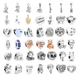 925 Sterling Silver Dangle Charm Mignon Petit Poisson Empreinte Perles Perle Adaptée Pandora Charms Bracelet DIY Bijoux Accessoires