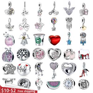 925 Sterling Silver Dangle Charm Forever Family Charm Bracelet Collier Bibelot DIY Perles Perle Fit Pandora Charms Bracelet DIY Bijoux Accessoires