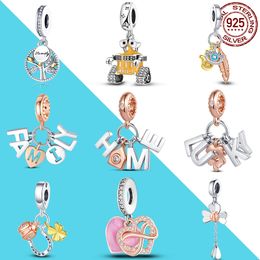 Abalorio colgante de Plata de Ley 925 para mujer, fabricación de joyas, cuentas de regalo, compatible con pulseras Pandora, accesorios de joyería DIY