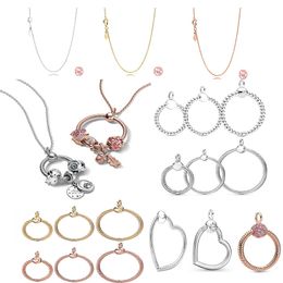 925 Sterling Silver Dangle Charm New Trendy O Pendentif Perles Perle Fit Pandora Charms Bracelet DIY Bijoux Accessoires
