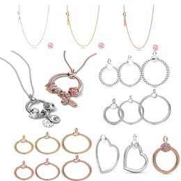 Abalorio colgante de Plata de Ley 925, cuentas colgantes O de nueva moda, compatible con pulsera Pandora, accesorios de joyería DIY