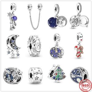 925 Sterling Silver Dangle Charm Arbre Nouvelle Galaxie Série Astronaute Cookie Arbre De Noël Perle Fit Pandora Charms Bracelet DIY Bijoux Accessoires