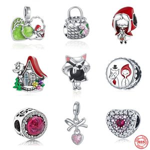 925 Sterling Silver Dangle Charm Femmes Perles Haute Qualité Bijoux Cadeau En Gros Chaud Nouveau Petit Chaperon Rouge Grand Méchant Loup Perle Fit Pandora Bracelet DIY