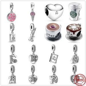 Breloque en argent Sterling 925 pour femmes, perles de haute qualité, bijoux cadeau, vente en gros, fête d'anniversaire, café glacé, livre de famille, perles adaptées aux bracelets Pandora, bricolage