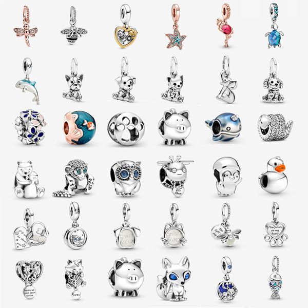 925 STERLING SILPS PRESSE CHARME FEMMES FEMMES PERLES DE HAUTE QUILICIE CADEAU CAL CAT CAT PAW TURTLE TALLANT Perle Fit Bracelet Pandora DIY