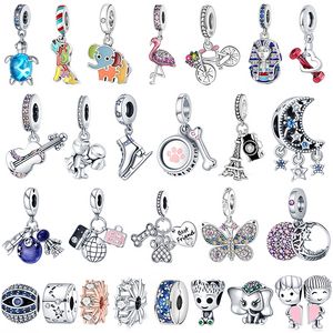 925 Sterling Silver Dangle Charm women pendant jewelry Dalmatians charm clip Beads Bead Fit Pandora Charms Bracelet DIY Jewelry Accessories