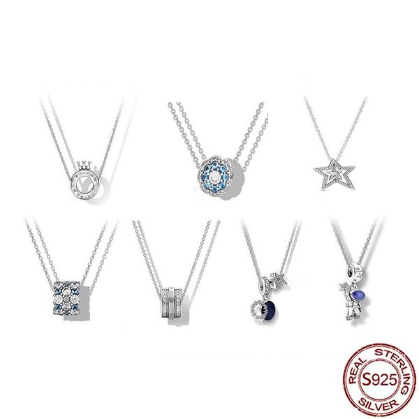 Cadena colgante de collar de diamantes de plata de ley 925 lujosa para mujer regalo de joyería de moda Original en Stock