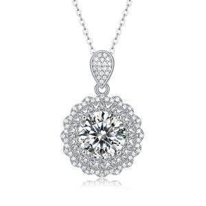 925 Sterling Silver Diamond Collier VVS1 D Couleur 5.0ct Moissanite Pendentif Collier Bijoux De Mariage pour Femmes Filles Cadeau