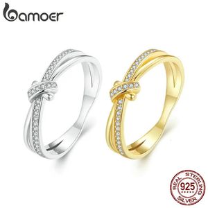 925 Sterling zilveren dubbele laag knoop vingerring stapelbare ringen voor vrouwen origineel ontwerp fijne sieraden scr896 2 kleuren 240125 2024