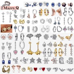 925 sterling zilveren oorbellen sieraden en glinsterende exotische mode charme vrouwelijke Pandora oorbellen gratis groothandel transport