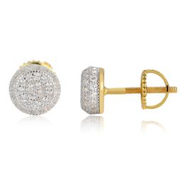 925 Sterling Silver Earrings Mens Hip Hop Sieraden Iced Out Diamond Stud Earrings Style Fashion Oordings Gold Silver Women Accessoires NE 281s