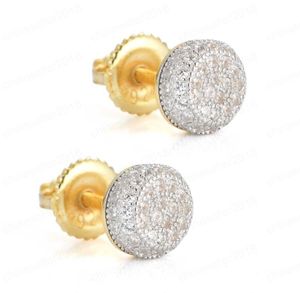 925 Sterling Silver Earrings Mens Hip Hop Sieraden Iced Out Diamond Stud Earrings Style Fashion Oordings Gold Silver Women Accessori6747376