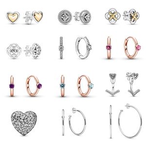 Boucles d'oreilles en argent sterling 925 adaptées à la production d'accessoires de mode de bijoux primitifs de Pandora Livraison gratuite