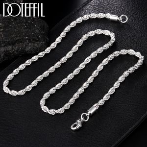 925 Sterling Zilver Ed Touw Ketting 16 18 20 22 24 Inch 4 Mm Voor Vrouwen Man Mode Bruiloft charme Jewelry2156