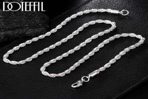 925 Sterling Silver Ed Rope Chain Necklace 16182022224 inch 4mm voor vrouwen man mode bruiloft charme sieraden1899753