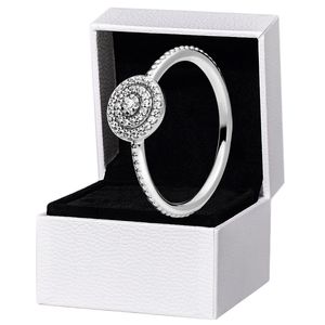 925 Sterling Silver Elegant Sparkle Ring pour Pandora CZ Diamant Designer De Mariage Bijoux Pour Femmes Petite Amie Cadeau Bagues De Fiançailles avec Coffret Original