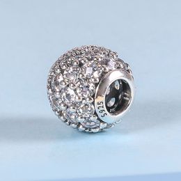 925 Sterling Zilver Wit Enchanted Pave Charm Bead past Europese Pandora Sieraden bedelarmbanden