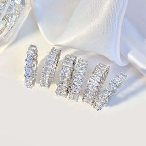 925 Bague de fiançailles en argent sterling Diamond Eternity Moisanite Band for Women Wedding Design 2023