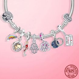 925 Sterling zilveren stamboom charme liefde hart kralen regenboog bloem fit pandora armband zilver 925 sieraden cadeau