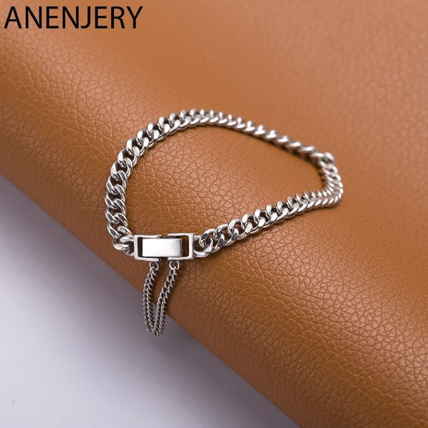 925 Sterling Silver Fashion Vintage Réservoir Chaîne Thai Bracelet En Argent pour Femmes Hommes Réglable Bracelets Bijoux S-B407