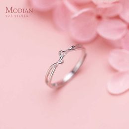 925 sterling zilveren mode wave open verstelbare vinger ringen voor vrouwen eenvoudige ring fijne sieraden partij geschenken 210707