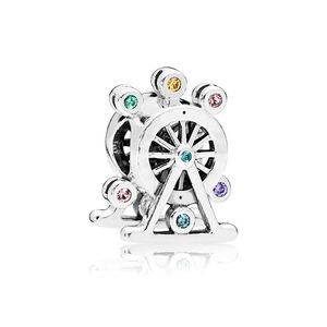 925 Sterling Silver Ferris Wheel Charm met originele doos voor Pandora Dames Sieraden Snake Ketting Bracelet kettingen maken Accessoires CZ Diamond Charms Set